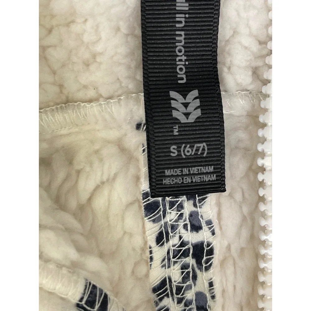 All in Motion Girls Leopard Print Sherpa Lined Softshell Fleece Jacket S 6/7